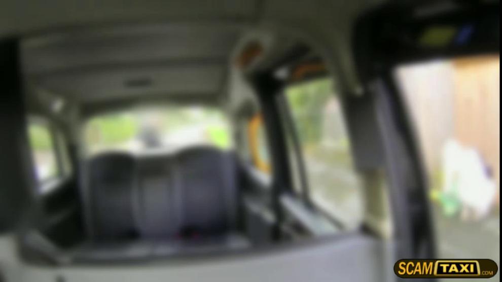 Blonde lady receives a hot jizz from the drivers big cock