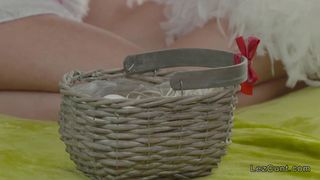 Lesbian bunnies eating and fingering