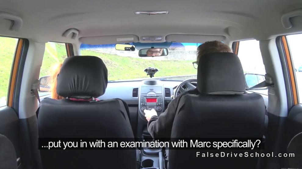 Fake driving instructor fucks redhead