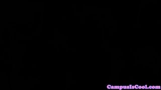 College amateurs fuck and suck in the park