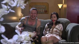 Dark haired babe doggy banged in bondage (Mr. Pete, Mr Pete, Whitney Wright)