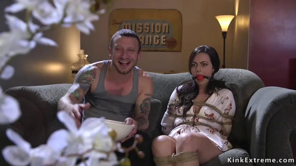 Dark haired babe doggy banged in bondage (Mr. Pete, Mr Pete, Whitney Wright)