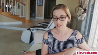 Hot stepsister with reading glasses Niki Snow fucked hard in POV