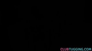 Petite teen stroking and wanking cock