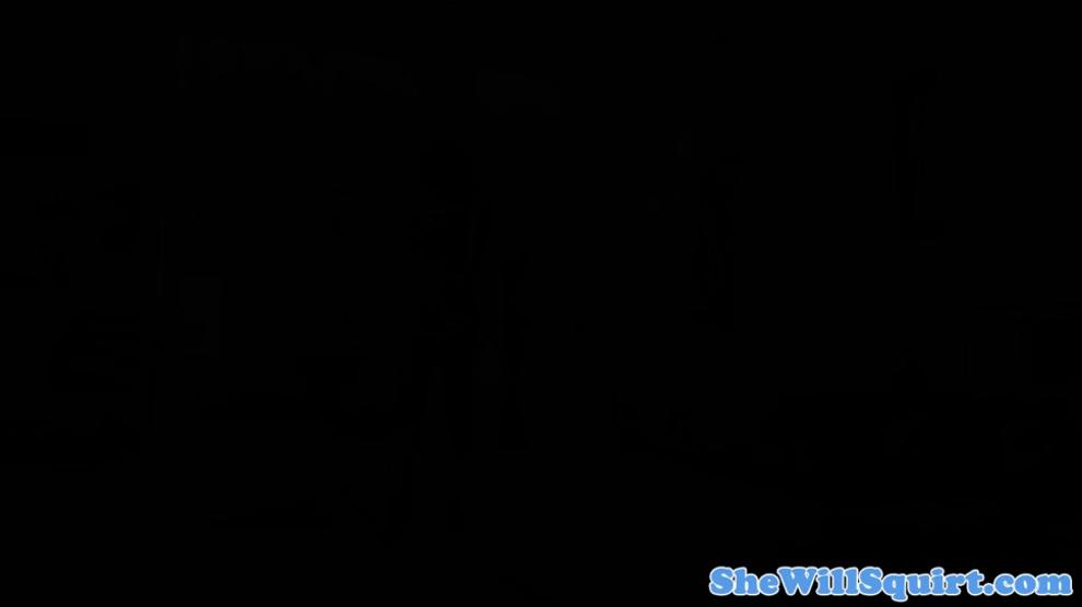 Squirting ebony assfucked and fed with cum