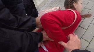 Rough sex for a sexy European teen that broke the law this morning