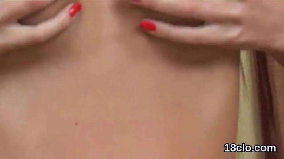 Cuddly kitten is gaping narrowed pussy in closeup and having orgasm