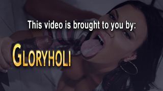 Blonde milf takes black gloryhole schlong