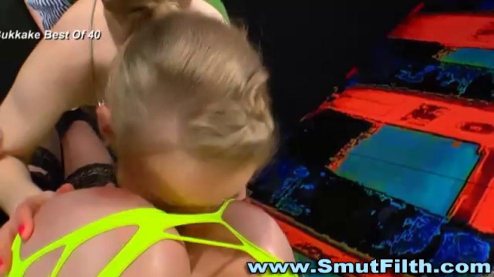 Big tits euro hoe swallows cum
