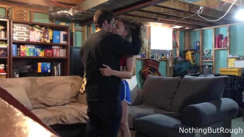 amateur teens screw in parents basement - loud moaning and facial