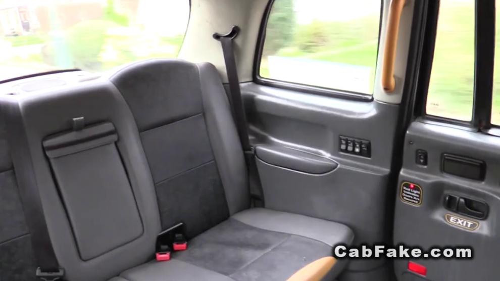 Babe in lingerie fucks fake taxi driver