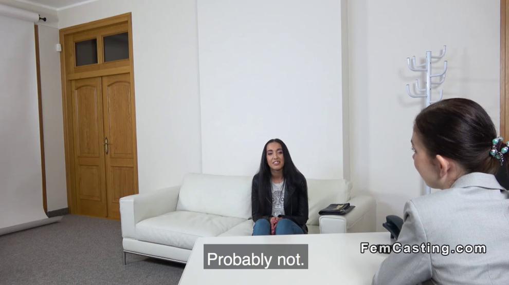 Female agent toying models pussy