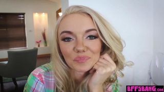 Naughty teen BFFs fucked the sleepwalker stepbrother