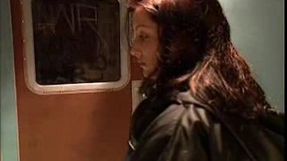 Pretty Teen  on sub-Train touched by Transient