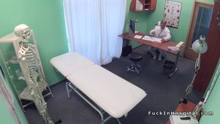 Doctor gets blowjob behind his desk