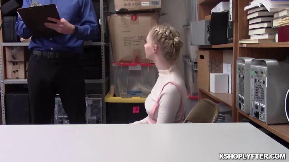 Hot Teen blondie receives a facefuck from LP Officer