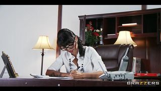 Sexy brunette exec Dana Vespoli fucks her masseur