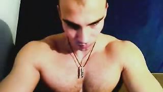 Sexy muscle boy jerking off