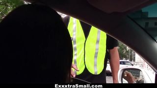 Small-Frame Babe Fucks The Parking Attendant
