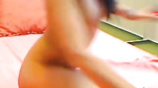 Perfect ass babe fucking with a dildo