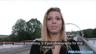 PublicAgent Hot blonde fucks stranger outside