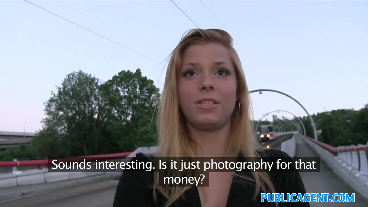 PublicAgent Hot blonde fucks stranger outside