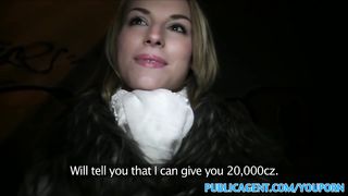 PublicAgent Skinny blonde fucked outside