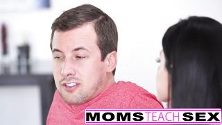 Step mom and son make teen squirt in hot threesome