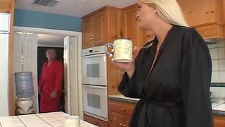 BLONDE TEEN AND MOM FUCK DAD...usb