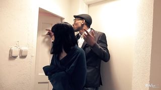 Badass brunette seducing her black fellow
