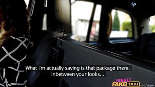 FemaleFakeTaxi Fat cock stretches pussy in UK taxi