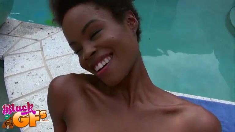 Interracial poolside pounding