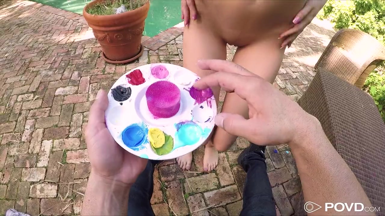 Naked body painting leads to sex