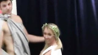 Wild College Girls Suck Cock At Dorm Room Toga Party