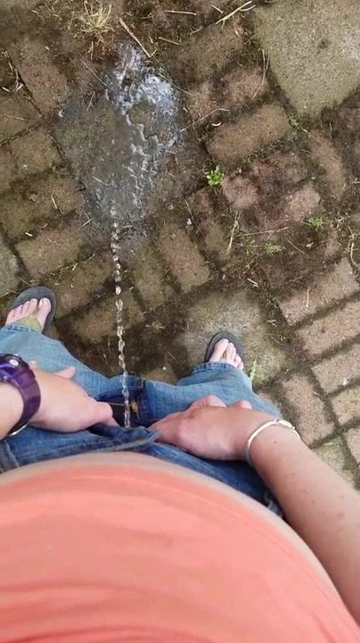 POV pissing through fly