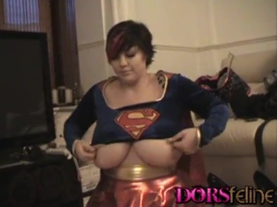 Busty bbw dors feline has some cosplay fun as superwoman - BigCams.net