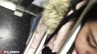 Huge Cumshot on Drunk Asian on Subway