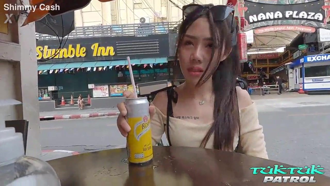 Super hot Korean girl with tats and perfect tits tackles big white cock