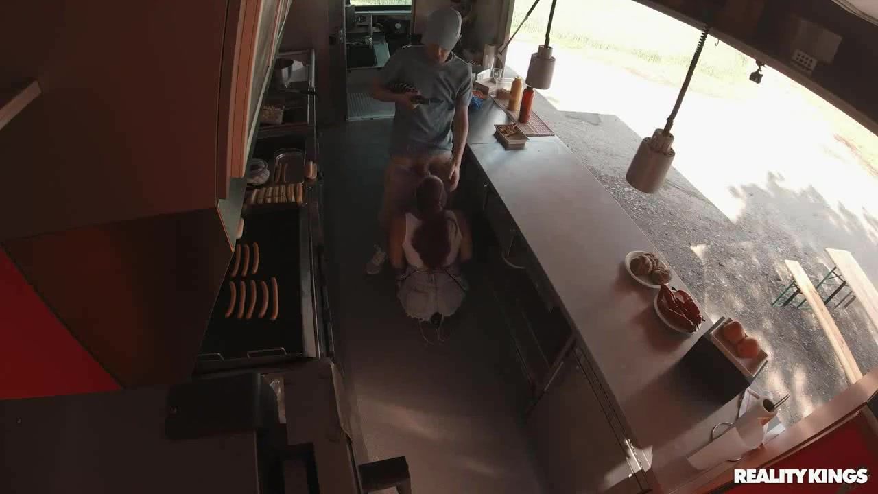 Food truck busty reviewer