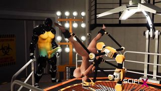 Fuck me hard. Sex with a sci fi android in the lab