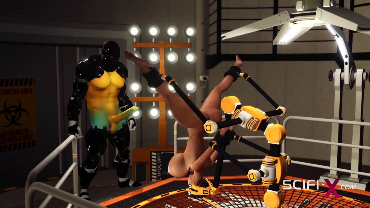 Fuck me hard. Sex with a sci fi android in the lab