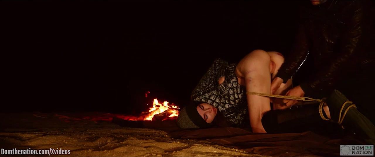Genuine anal virgin is tied up in desert at night for anal and ass to mouth training with fingers and some rough paddling -- fro (Brooke Johnson)