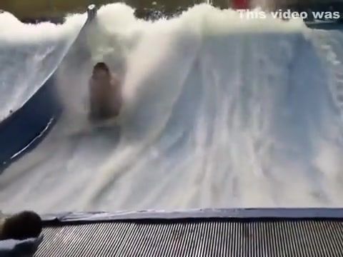 Bouncing big boobs at the water park