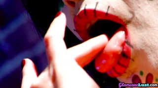 Cosplay lesbian fingering theirselves