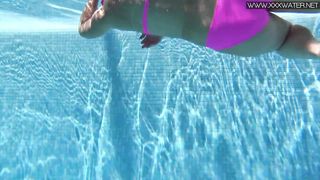 Cute average body babe Jessica swimming naked
