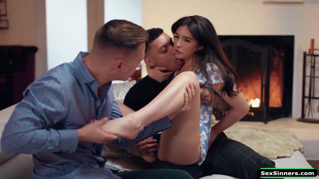 Skinny Brunette Invited Two Exes Over To Anal Ream N Dp Her