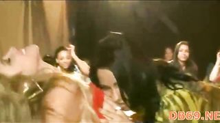 Three brunette slots with one guy - video 13