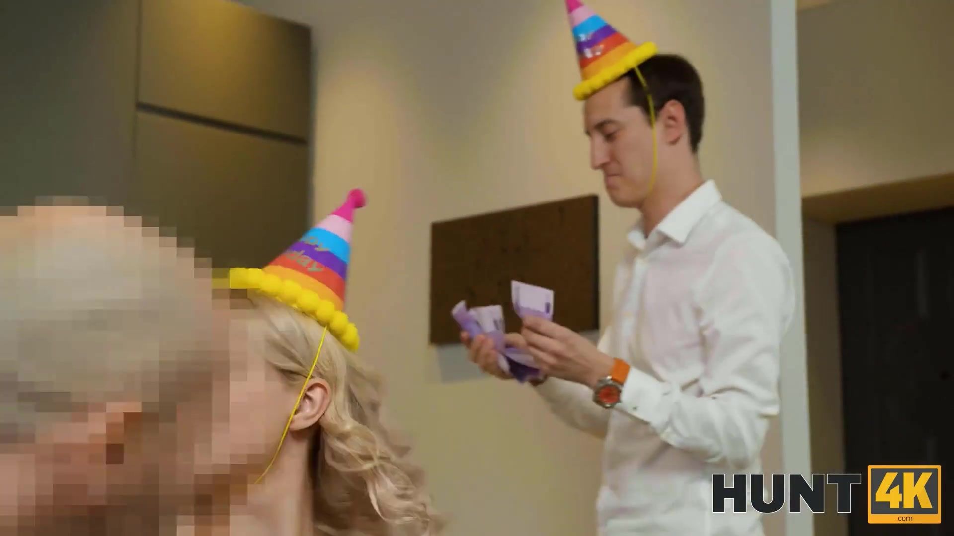 HUNT4K. Girlie has penis in the tushy but her boyfriend gets money