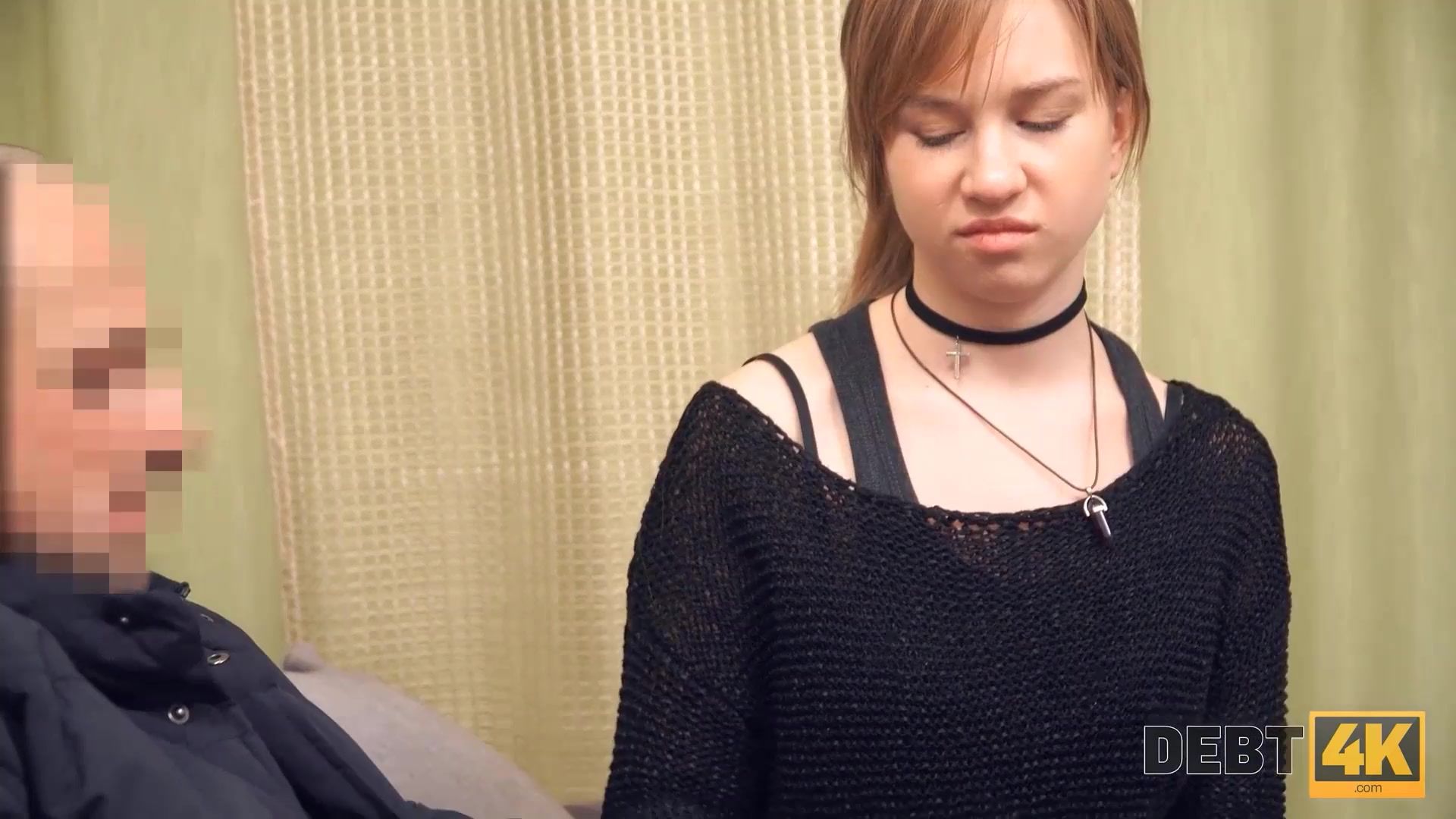 DEBT4k. Teen doesnt want sex with debt collector but its the only way out
