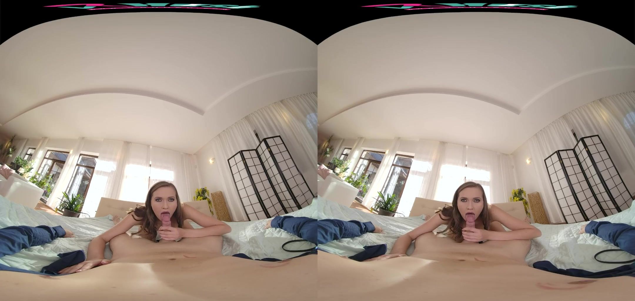 Busty blonde rides your hard cock in virtual reality POV